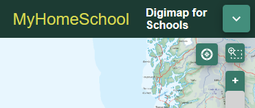 Your school name will appear in the Digimap for Schools header