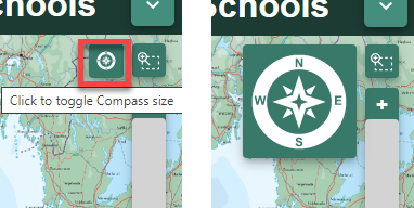 Image of compass on map window