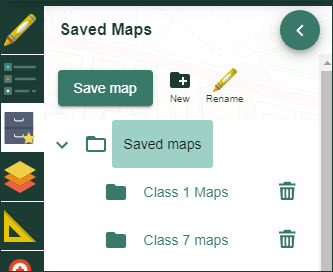 Manage saved maps options
