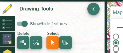 Image of Select options in Drawing Tools