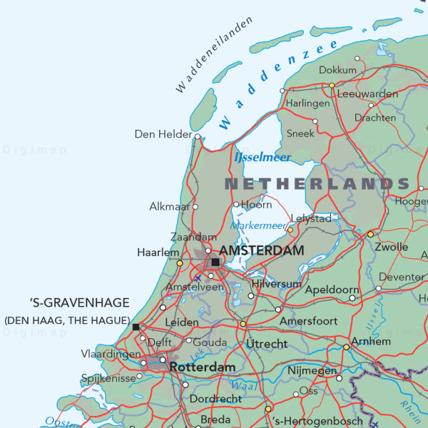 World Panorama map of the Netherlands.